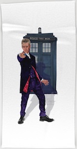 The Tardis And The 12th Doctor Beach Towel