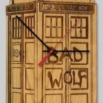 Doctor Who Wooden Tardis Bad Wolf Wall Clock