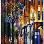 Doctor Who Rainy Street And The Tardis Shower Curtain