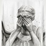 Doctor Who Weeping Angel Shower Curtain