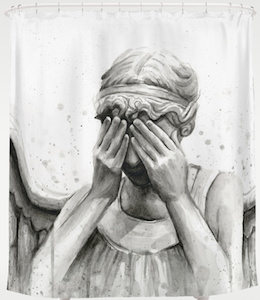 Doctor Who Weeping Angel Shower Curtain