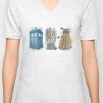 Tardis, Weeping Angel, And Dalek Lineup T-Shirt