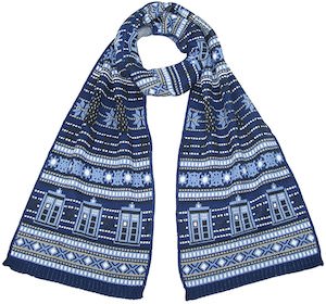 Doctor Who Tardis and Dalek winter scarf
