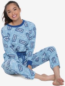 Women's Tardis Thermal Pajama Set