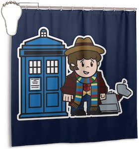 Cartoon Style Doctor Who Shower Curtain